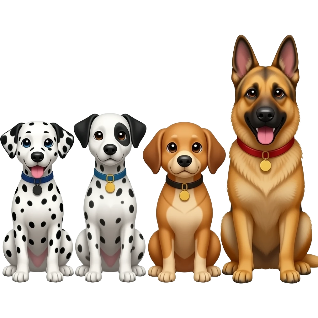 101 Dalmatian Street Dolly & Dilver & Dalle & Germán Shepard dog cour emoji