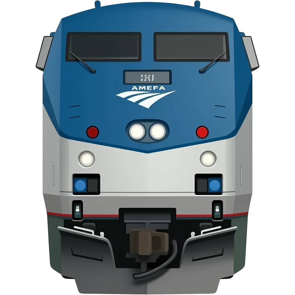 Amtrak P42 genesis train engine front view emoji