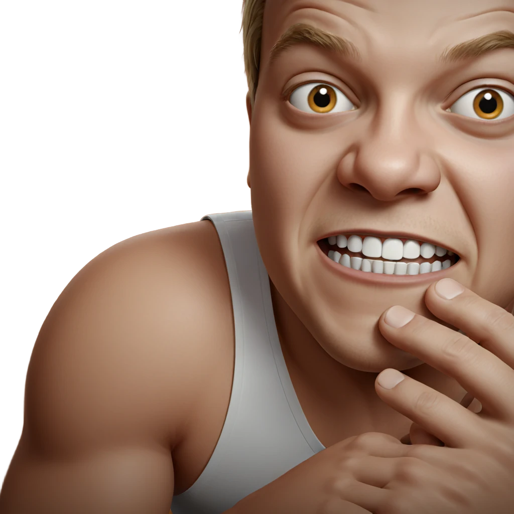 clenched teeth male portrait emoji