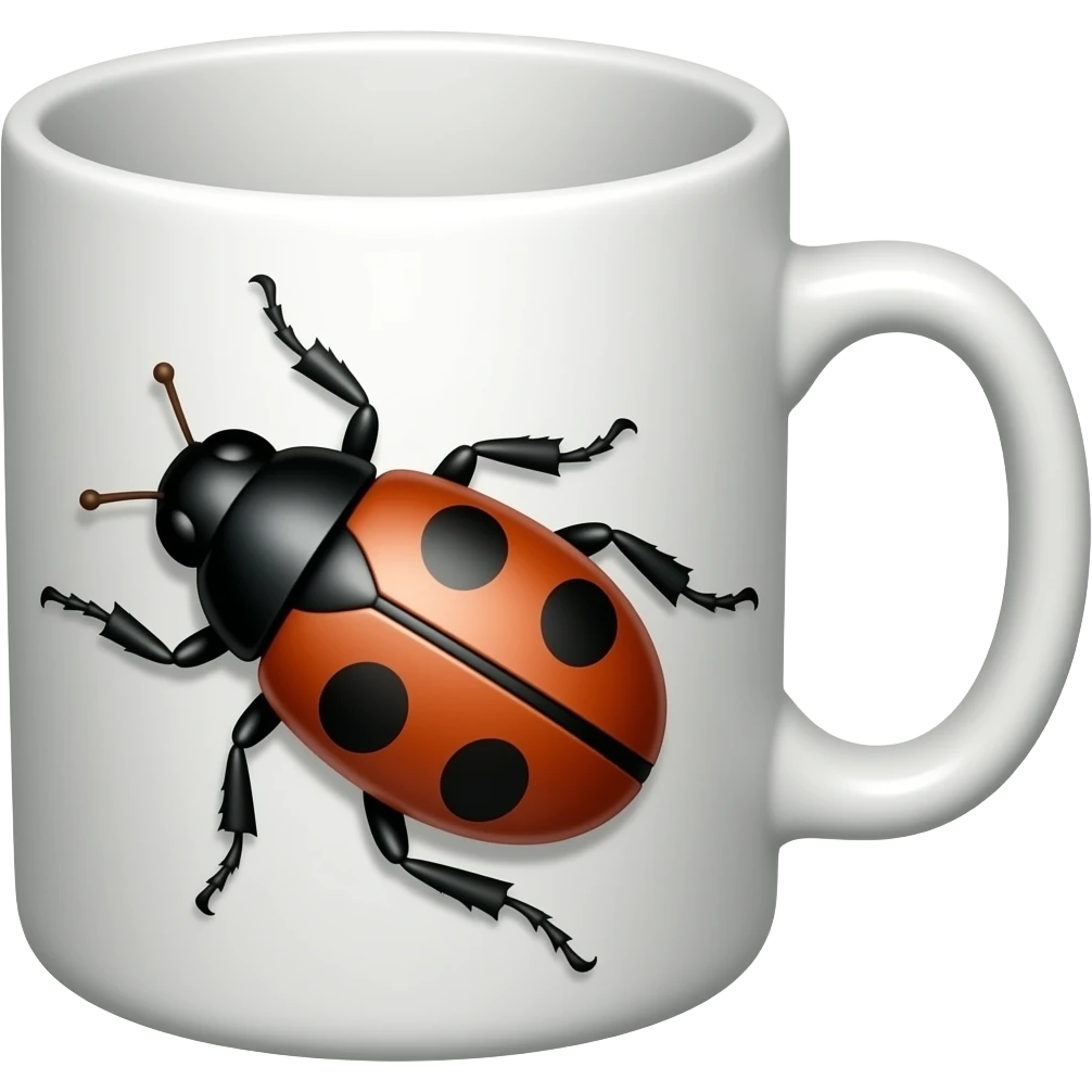 the bug is on the mug emoji