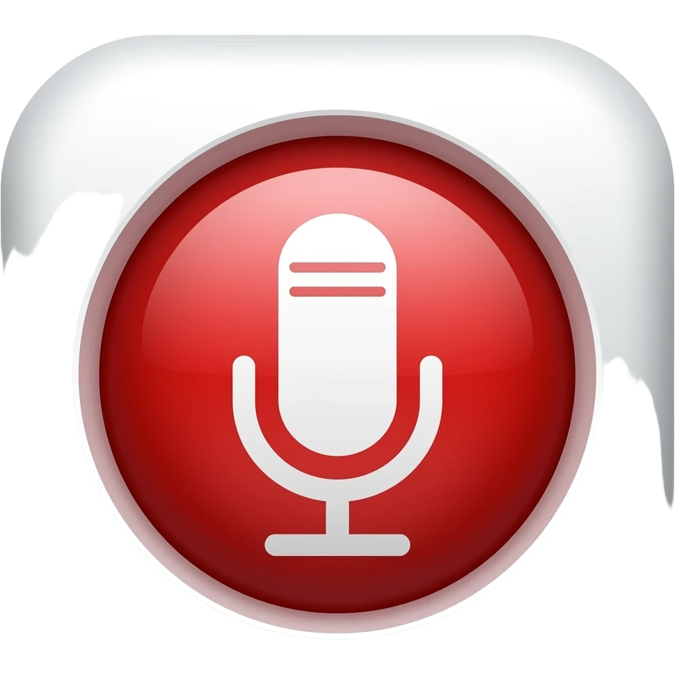 mac style recording icon with red big button and mic icon on it emoji