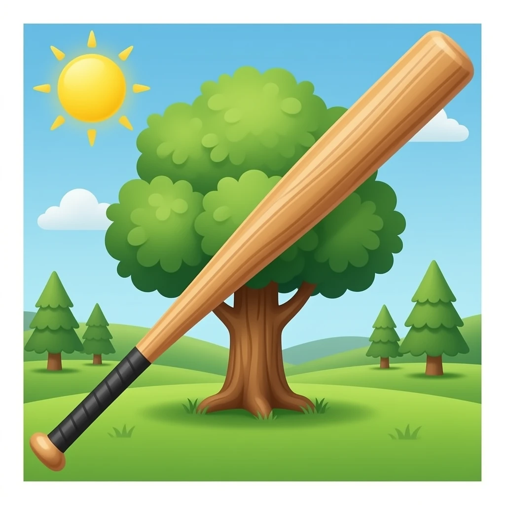 Wood tree with a bat emoji