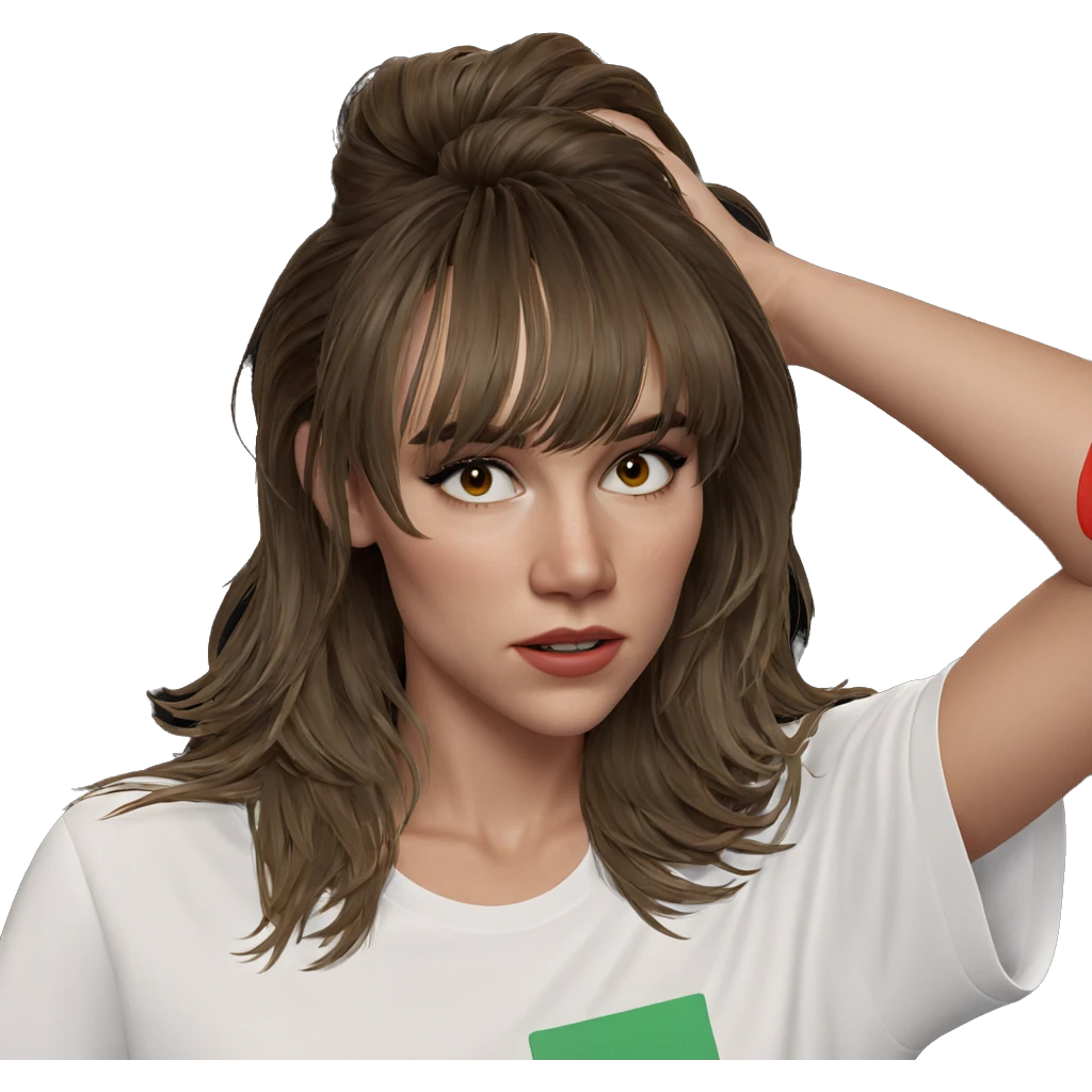 girl in white shirt emoji