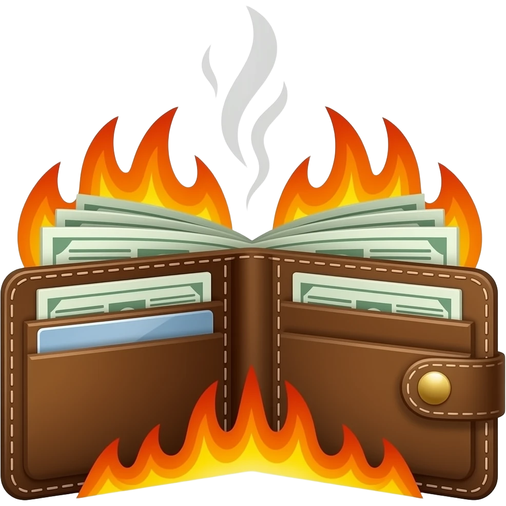 burning money wallet emoji