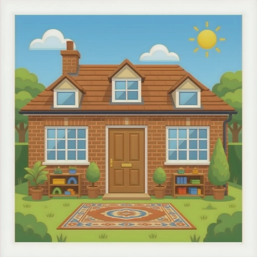 Build an inside house: glass for the windows, a rug on the floor, bricks for the chimney (roof), a big wooden door. I’ll even take a playroom or two you know what to do. emoji