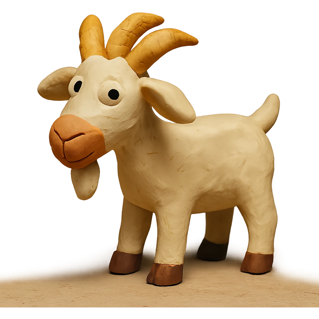 claymation style goat emoji