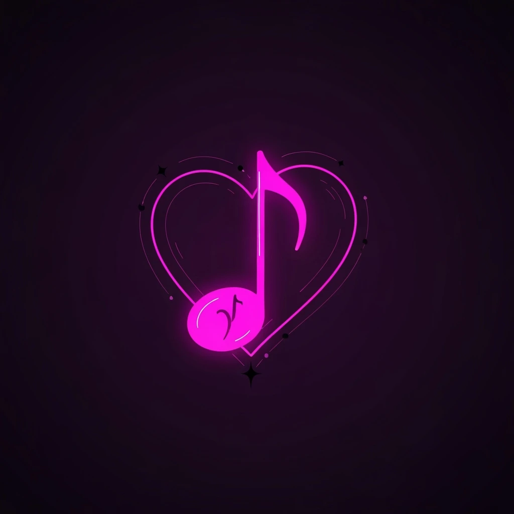goth heart music note, cute, expressive, minimal emoji