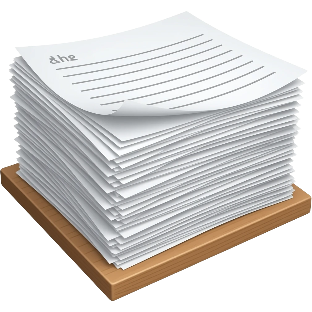 stack of realisticpapers on a table emoji