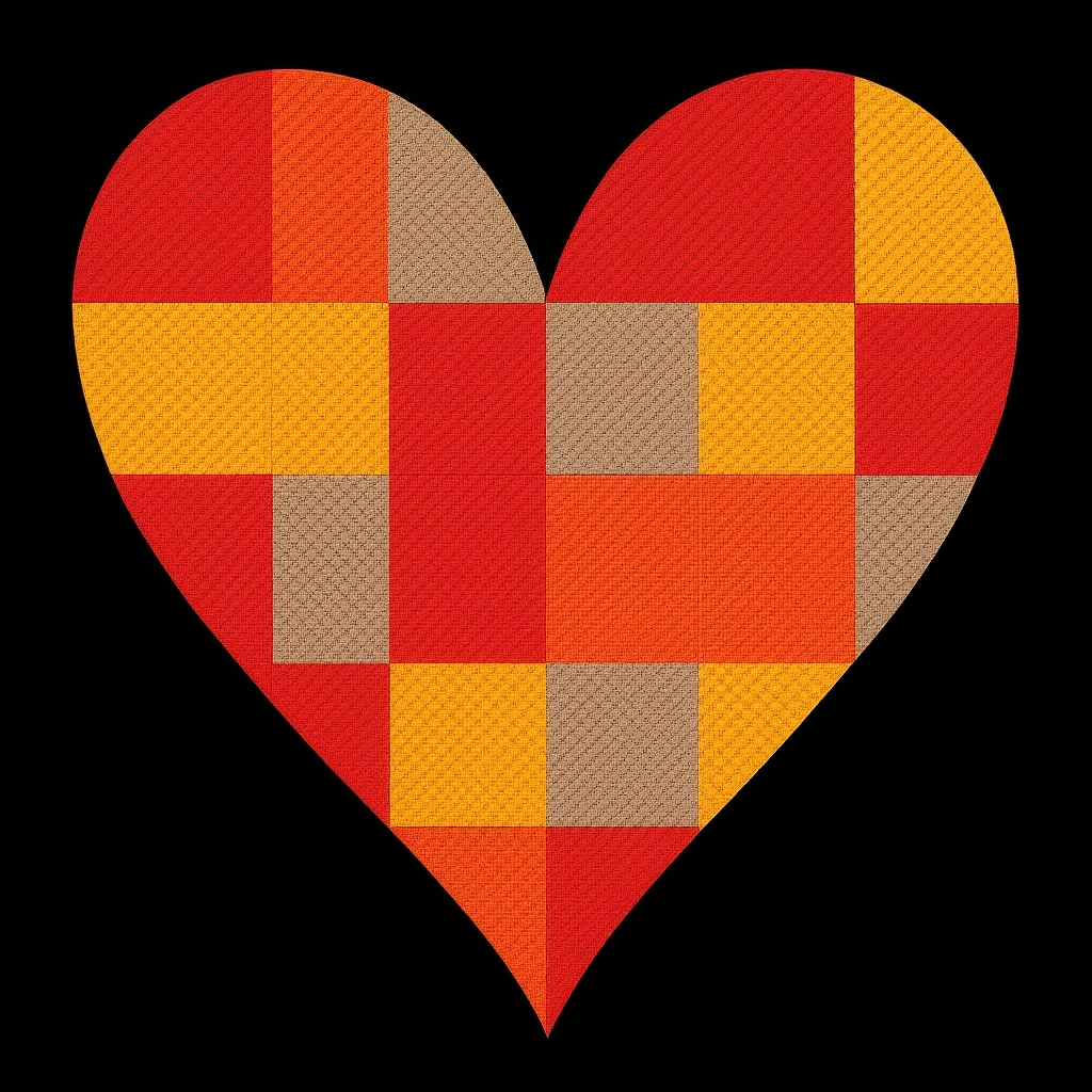 heart with a patchwork pattern emoji