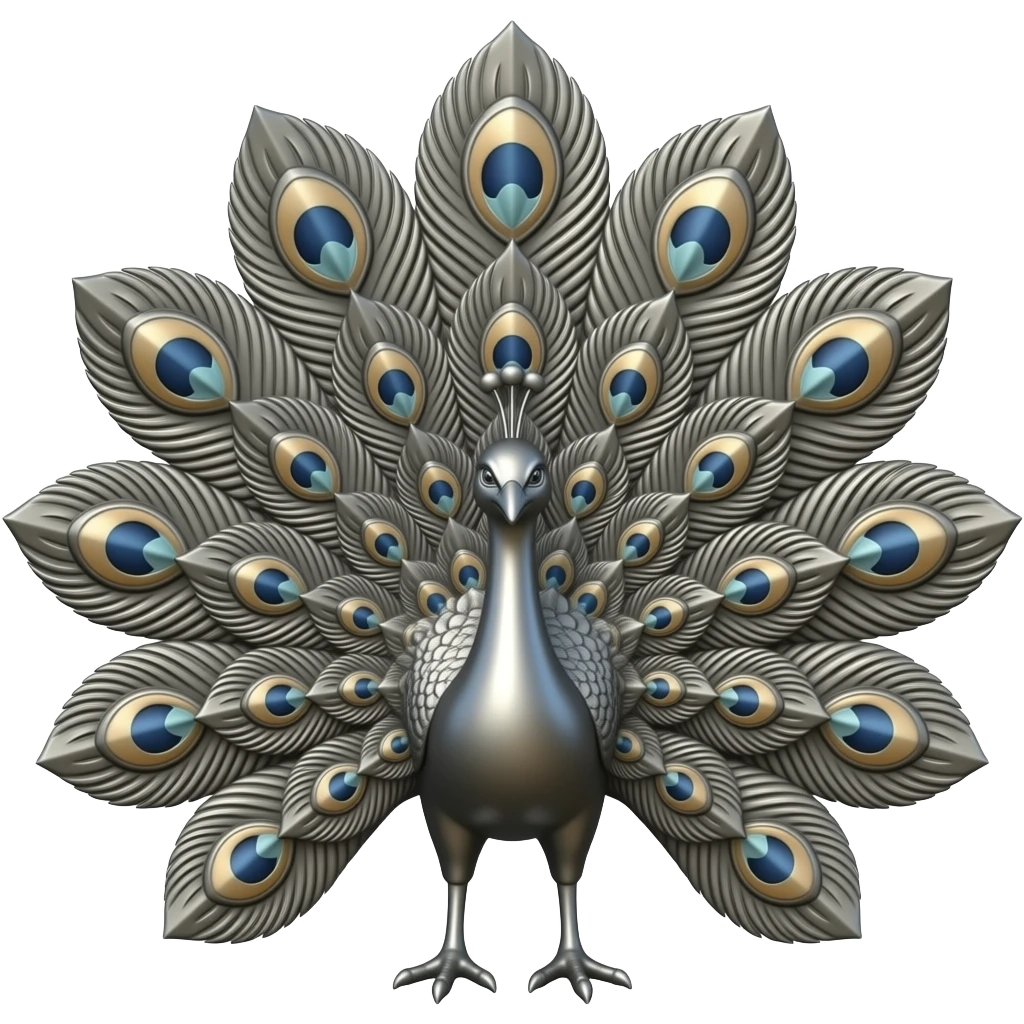 Metal peacock statue emoji