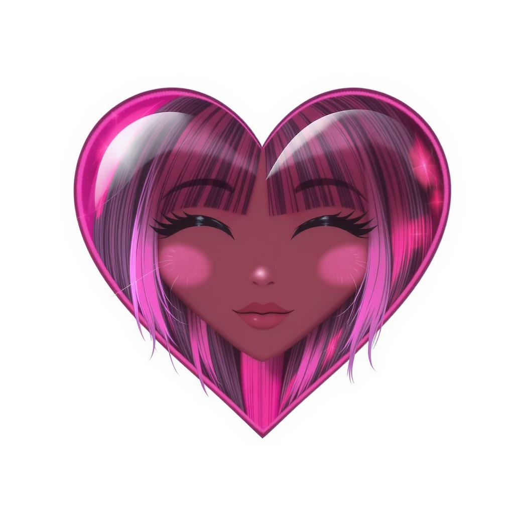 goth heart emoji, cute and shiny, with a gradient effect, no background emoji