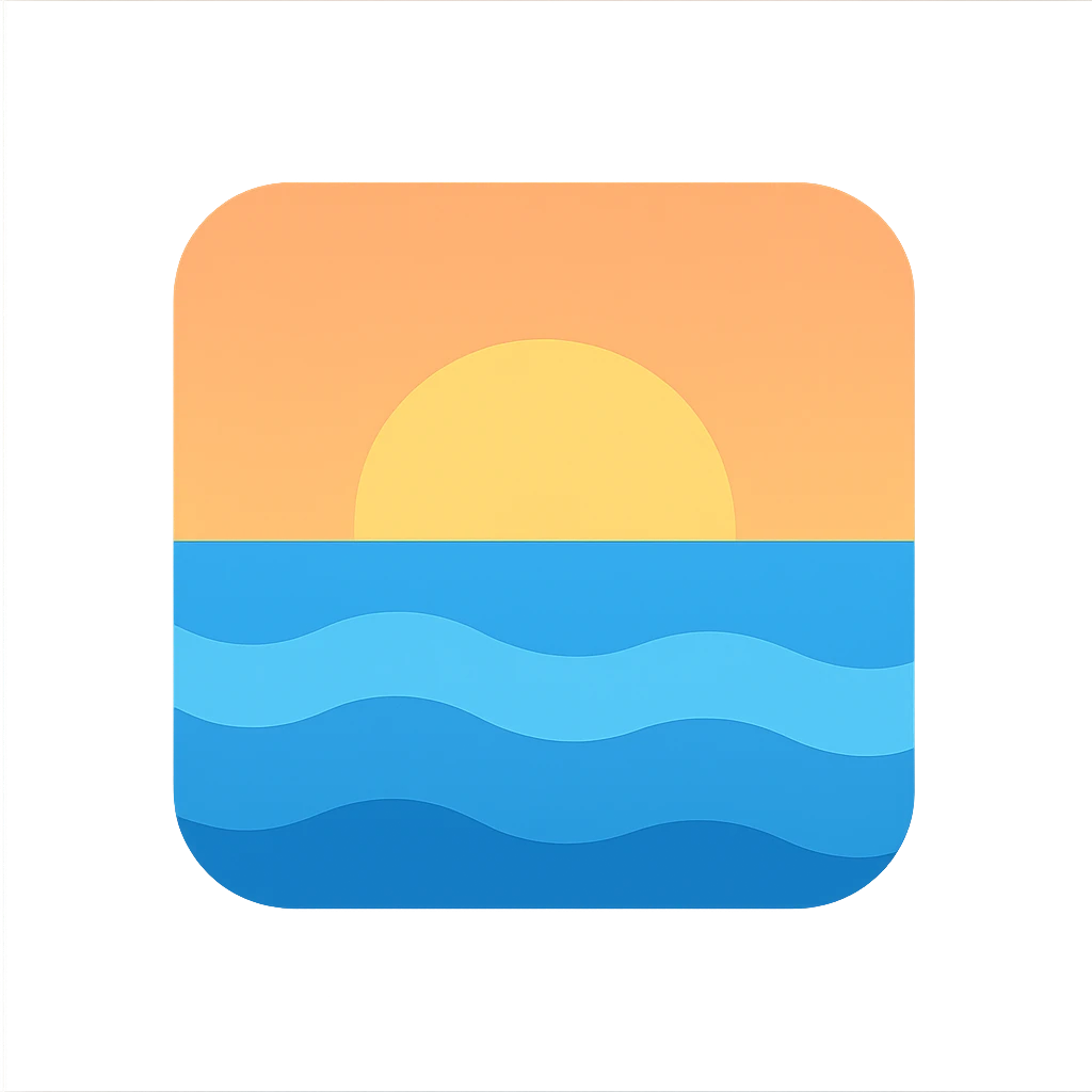 lakeside sunset horizon blue emoji
