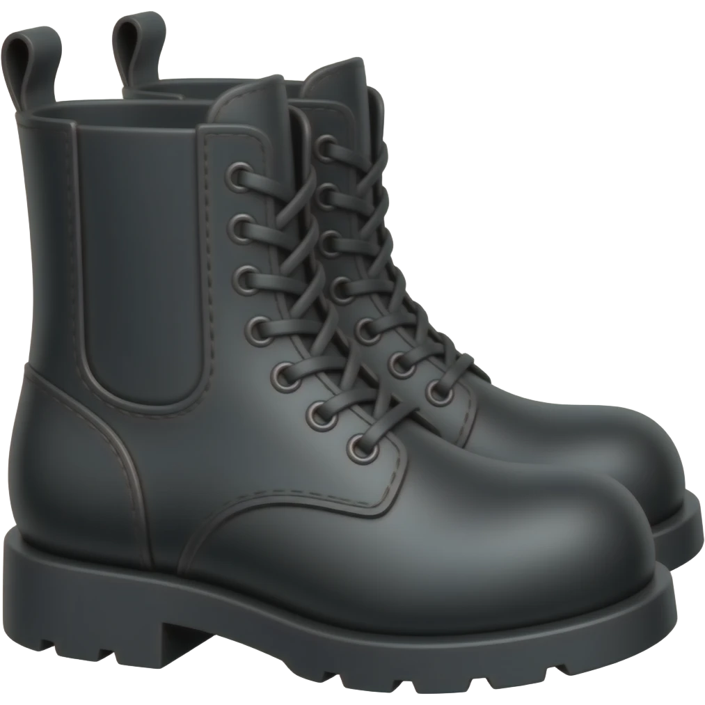 boots emoji, bold black outline, cartoon emoji