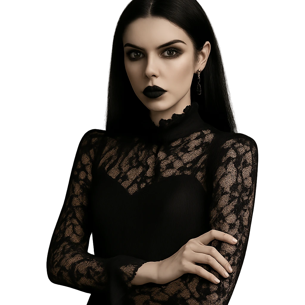 Remove the background, keep only the gothic girl, preserve transparent background. emoji