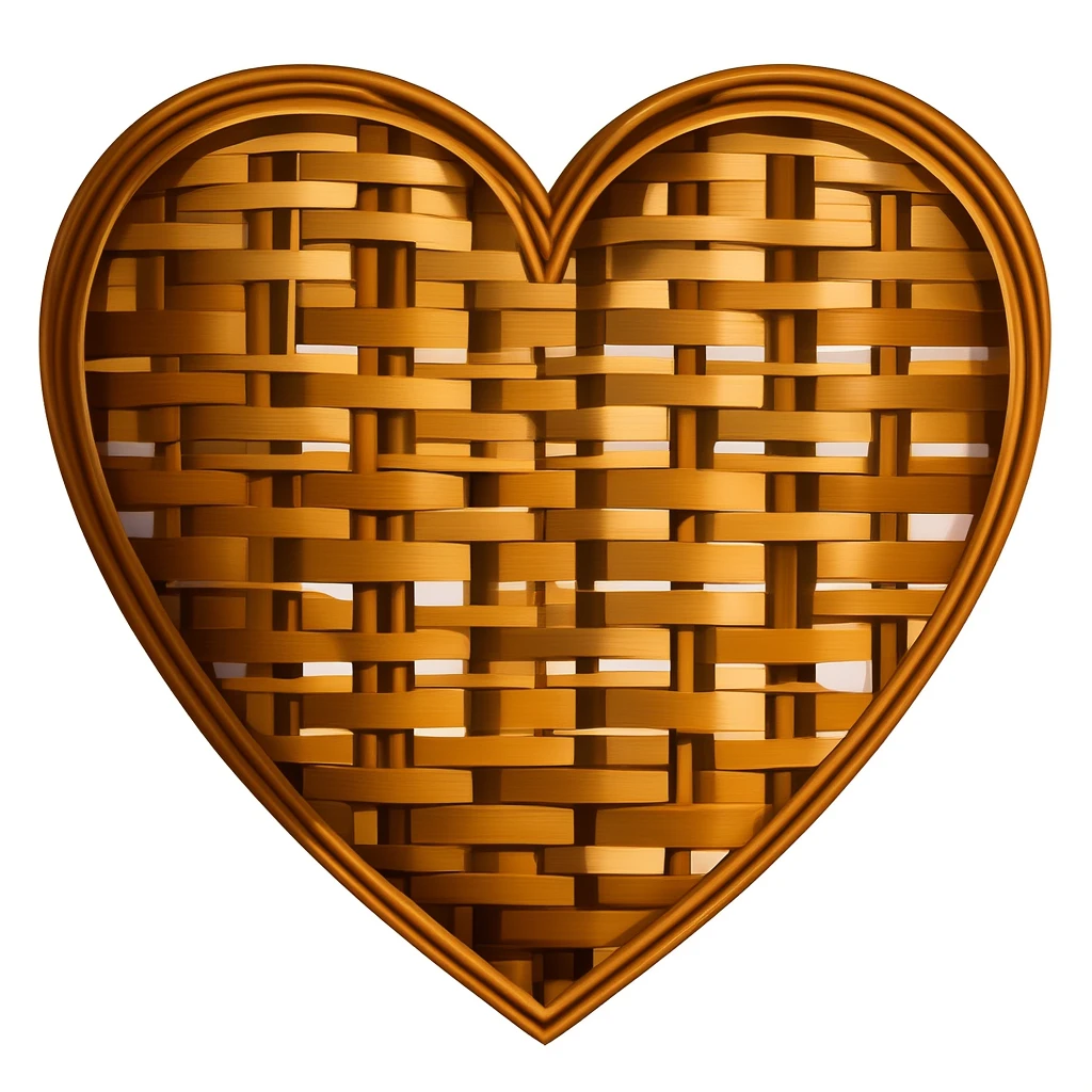 heart with a woven basket texture emoji