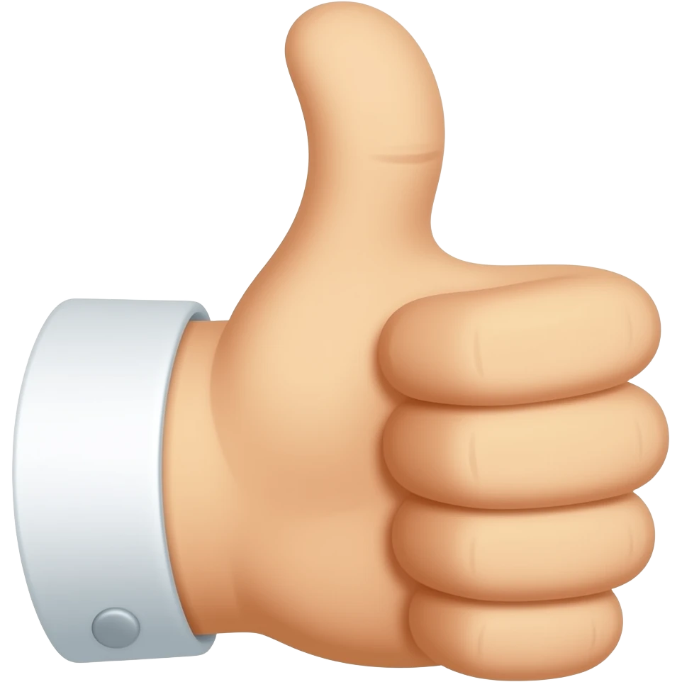 Quiero un pulgar arriba pero con el pulgar un poco recogido emoji