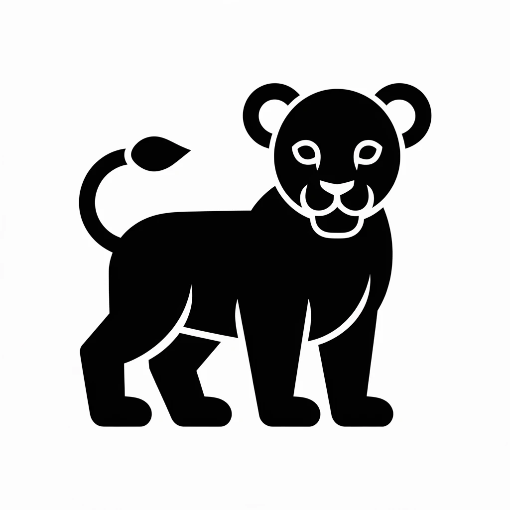 Lion cub icon black silhouette emoji