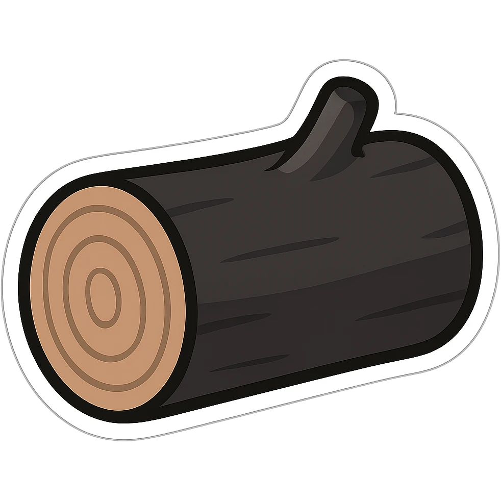 simple black log emoji