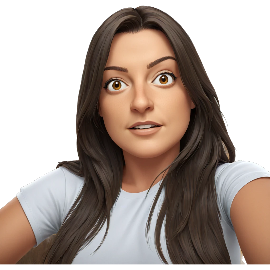 girl with brown hair indoors emoji