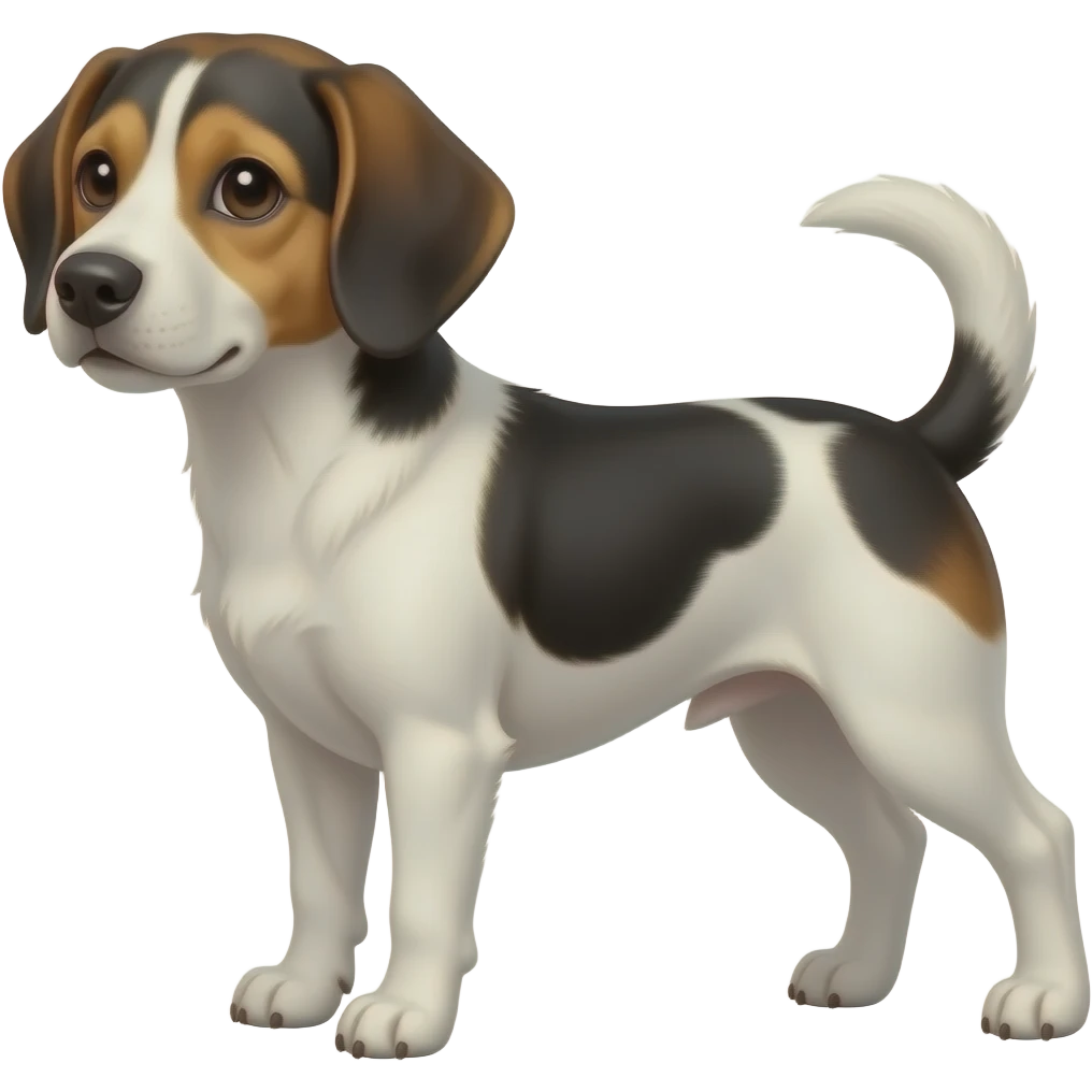 black and white rat terrier beagle mix emoji