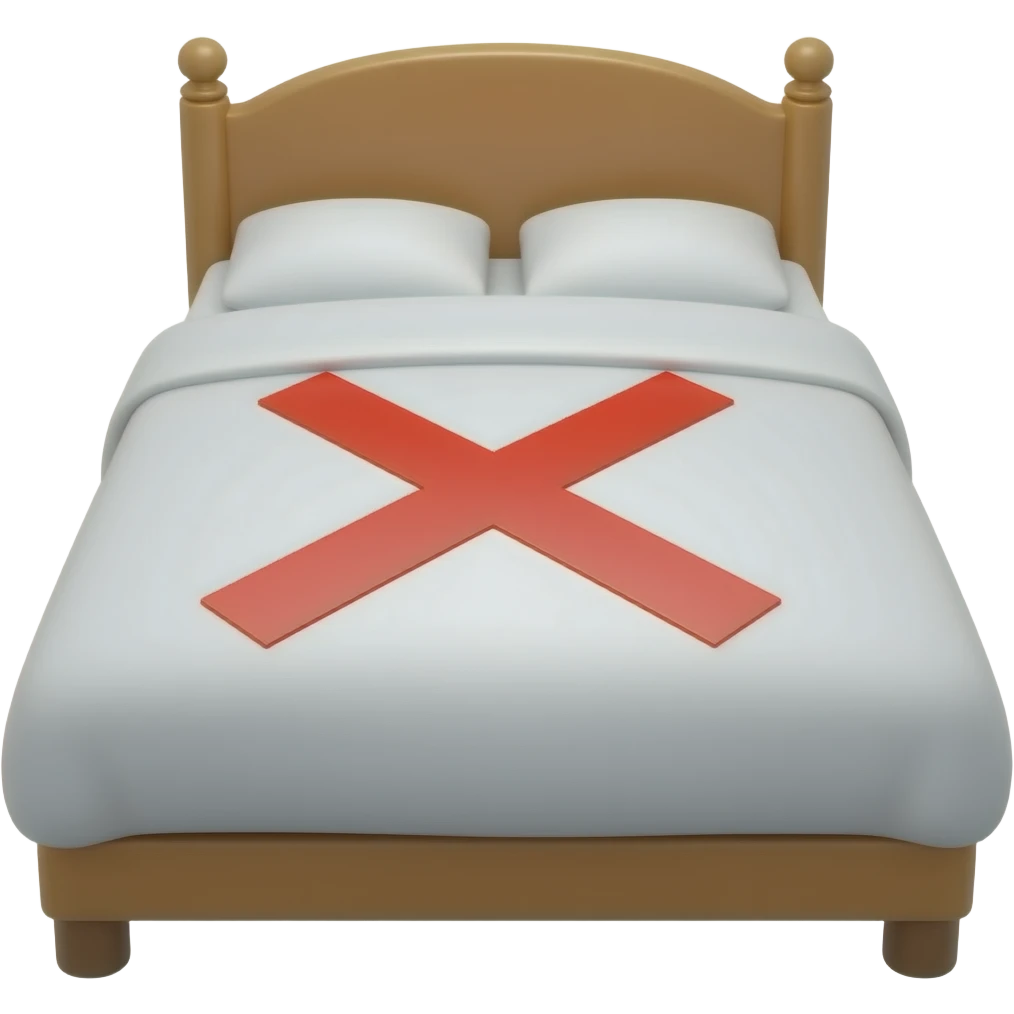 bed with red X on it emoji