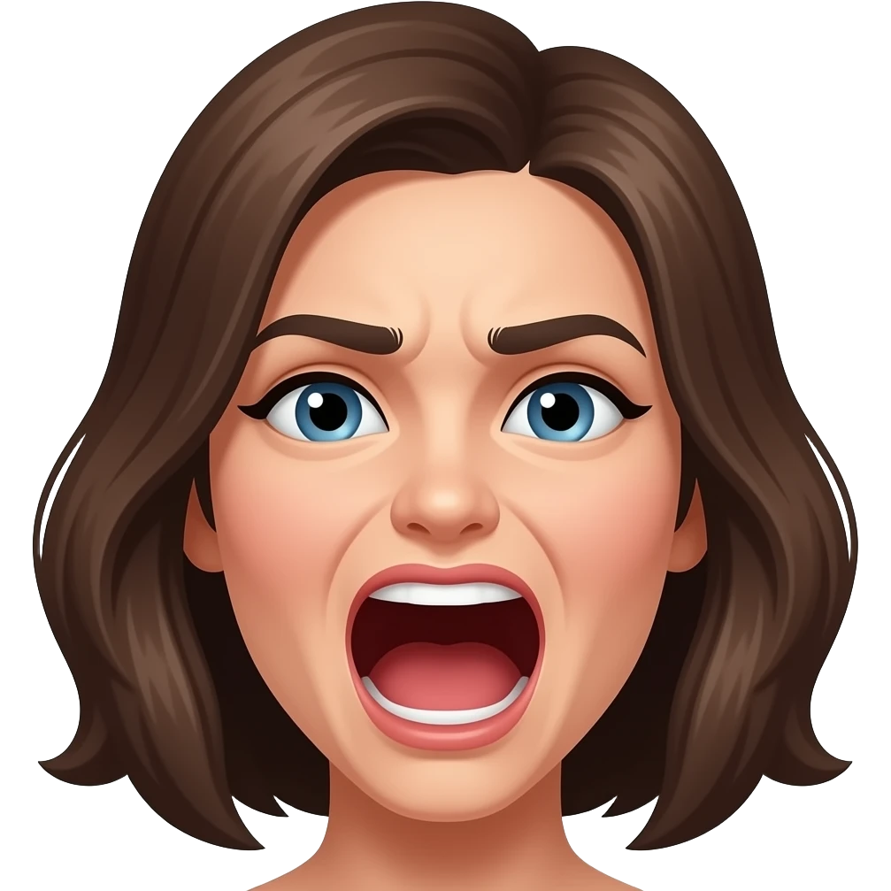 Extreme moaning face female emoji