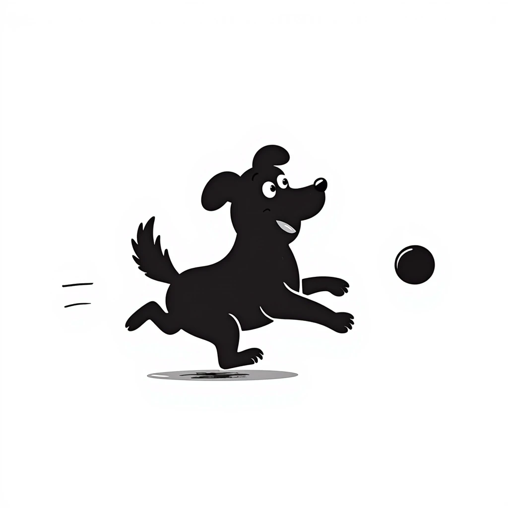 happy dog running after ball emoji