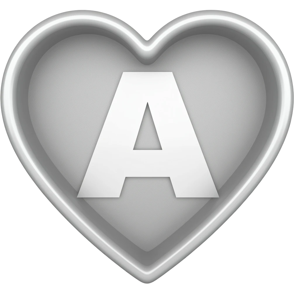 Kalbin içinde a harfi beyaz kap emoji