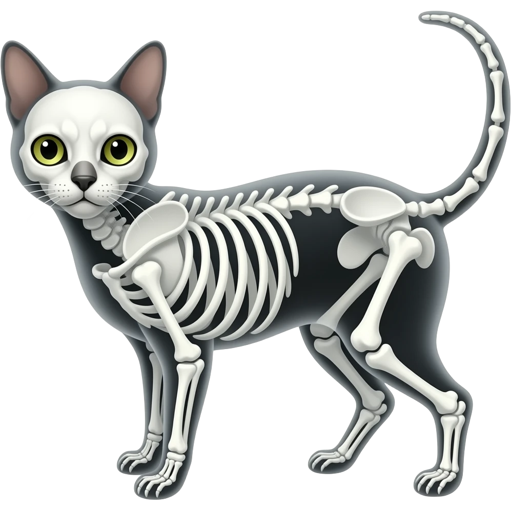 A skeletal cat emoji