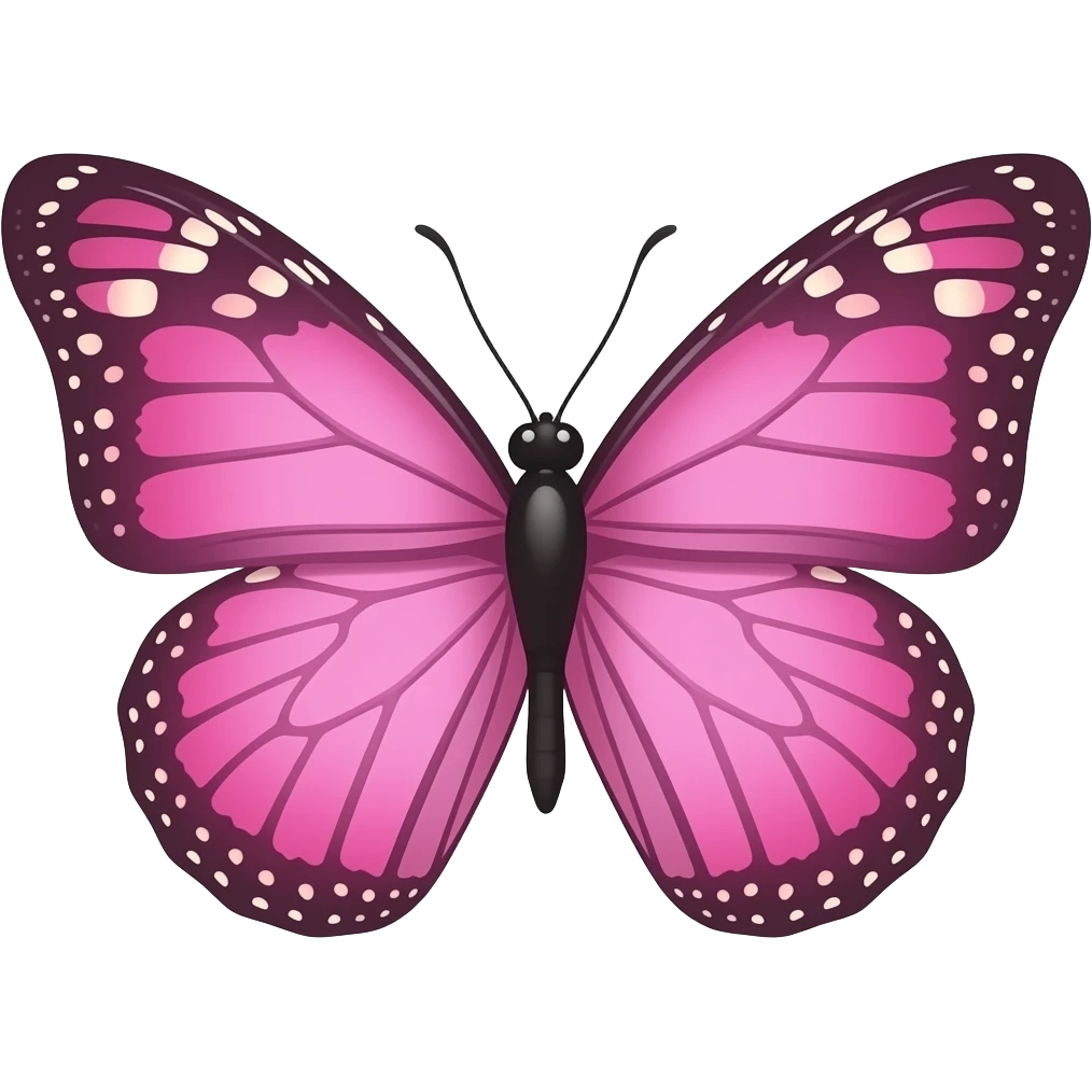 Pink butterfly emoji