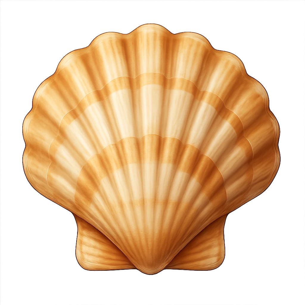 Детализированный емодзи ракушки на пнгфоне без фона emoji