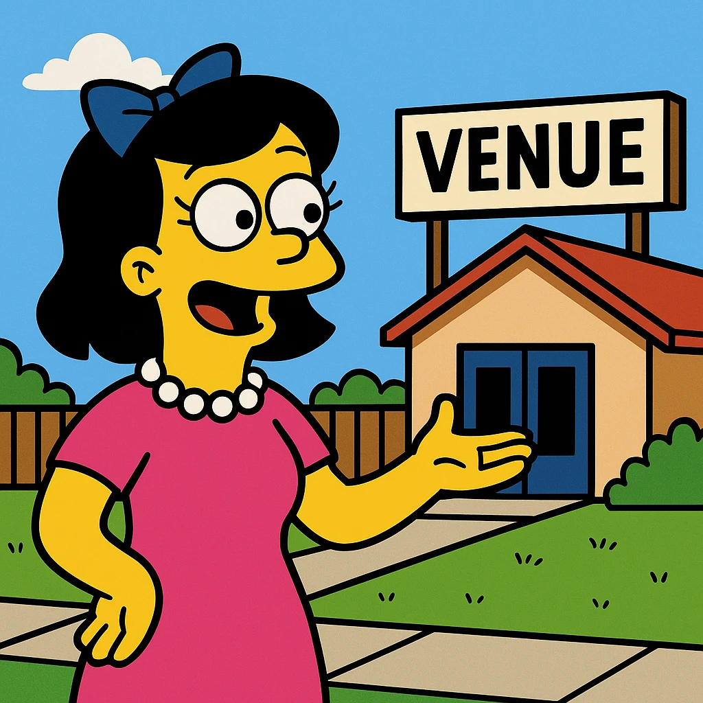 Venue – a place where an event happens.
The concert will take place at a new venue downtown. emoji