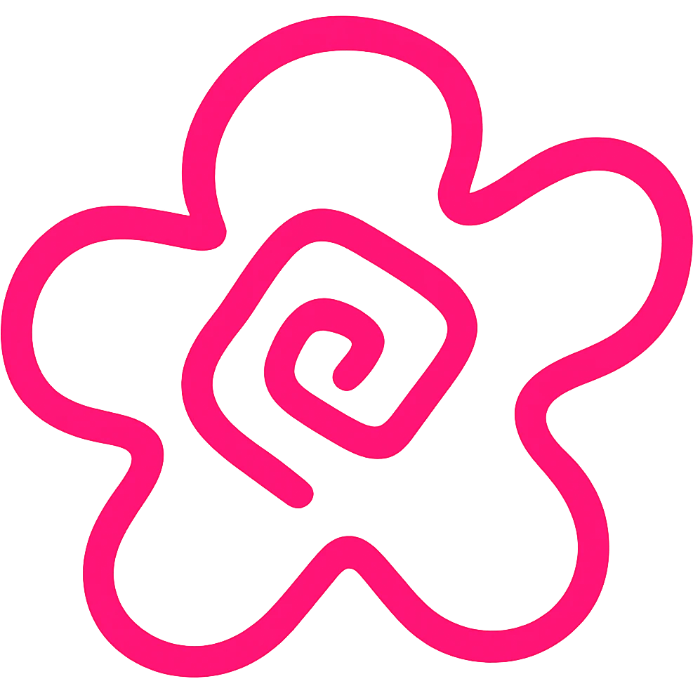 Make the hand drawn pink shape icon's lines much thicker, keep the pink color, no fill, transparent background. emoji