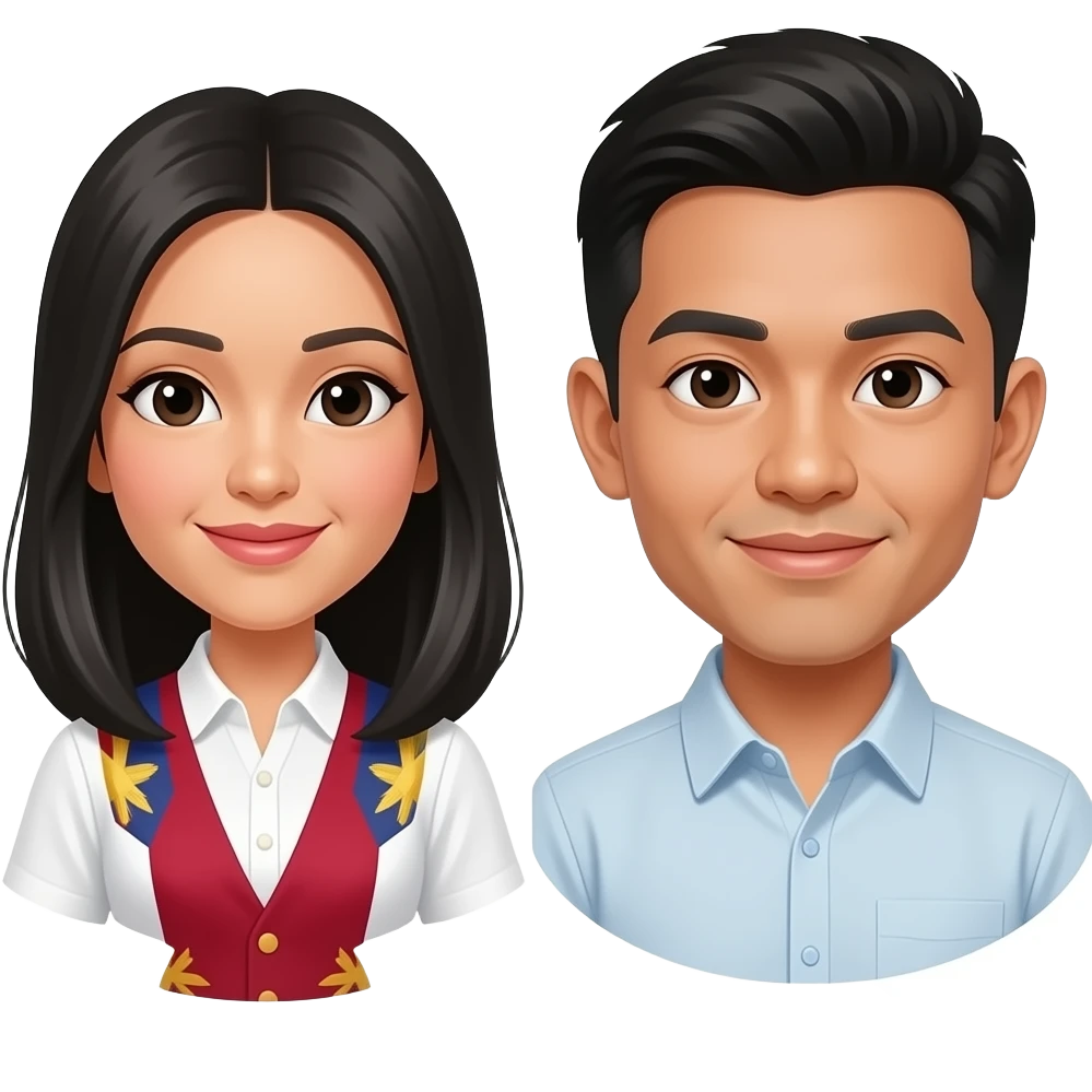 Tall filopino lady and short filipino guy emoji