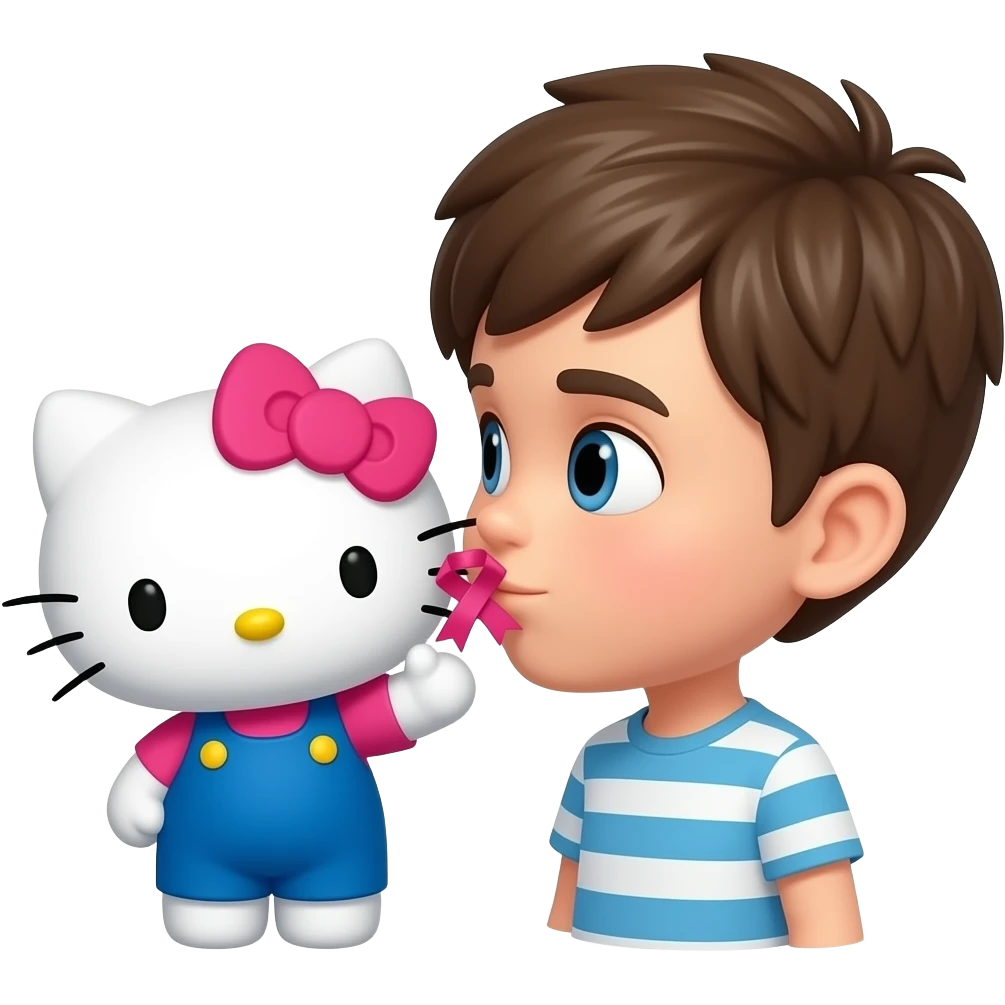 헬로키티랑 리본없는남자헬로키티 볼뽀뽀 emoji