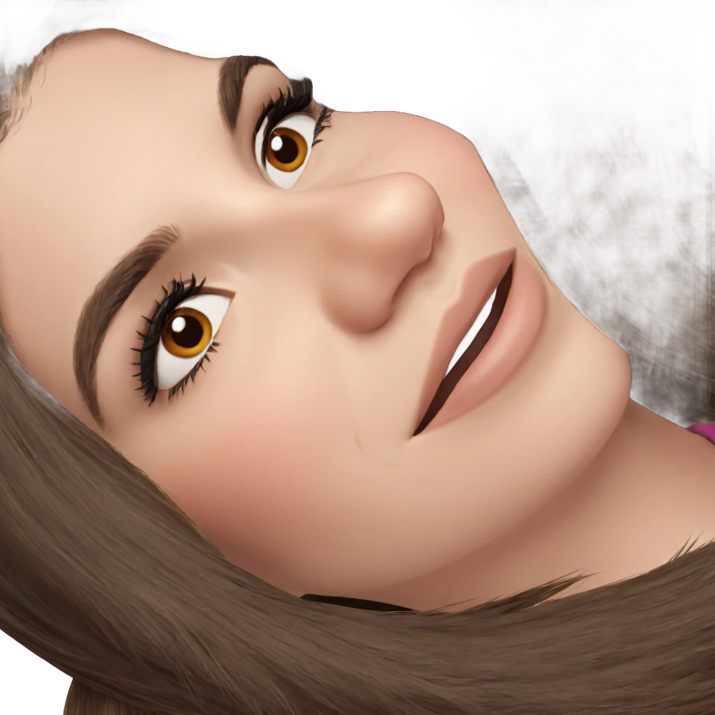 girl with brown hair close-up emoji