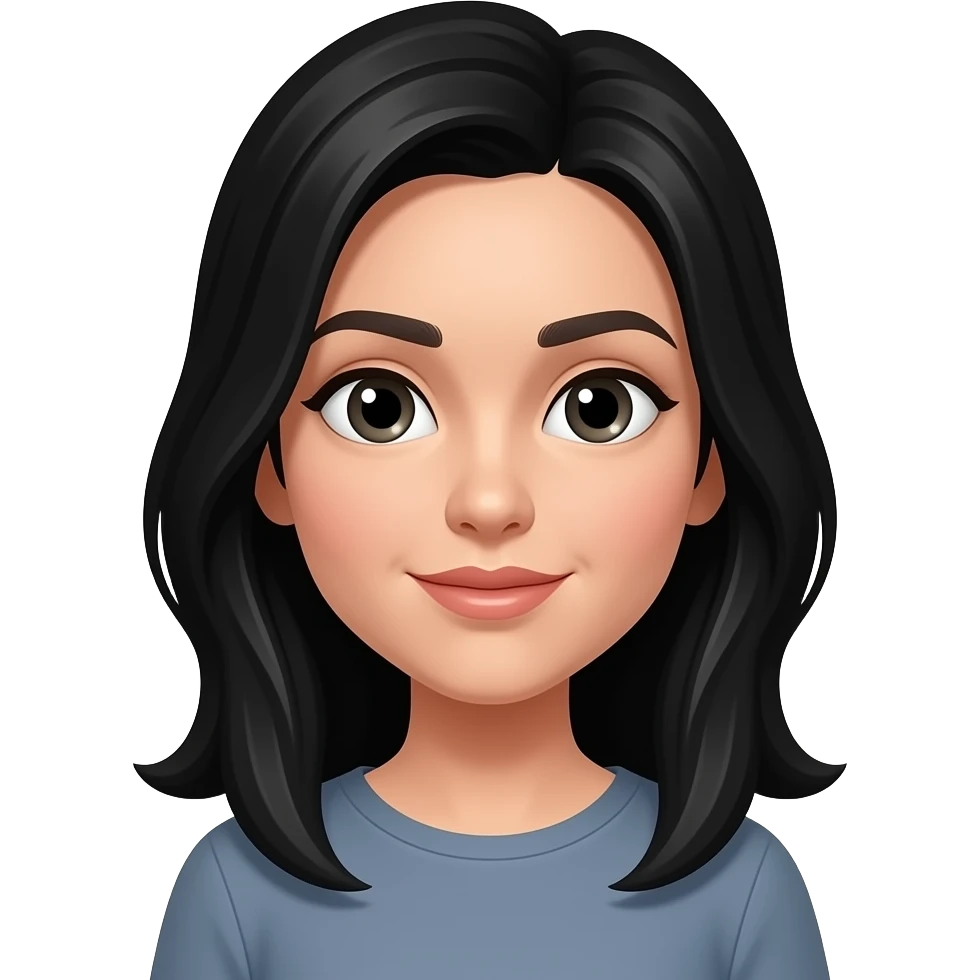 Branca do Cabelo preto emoji