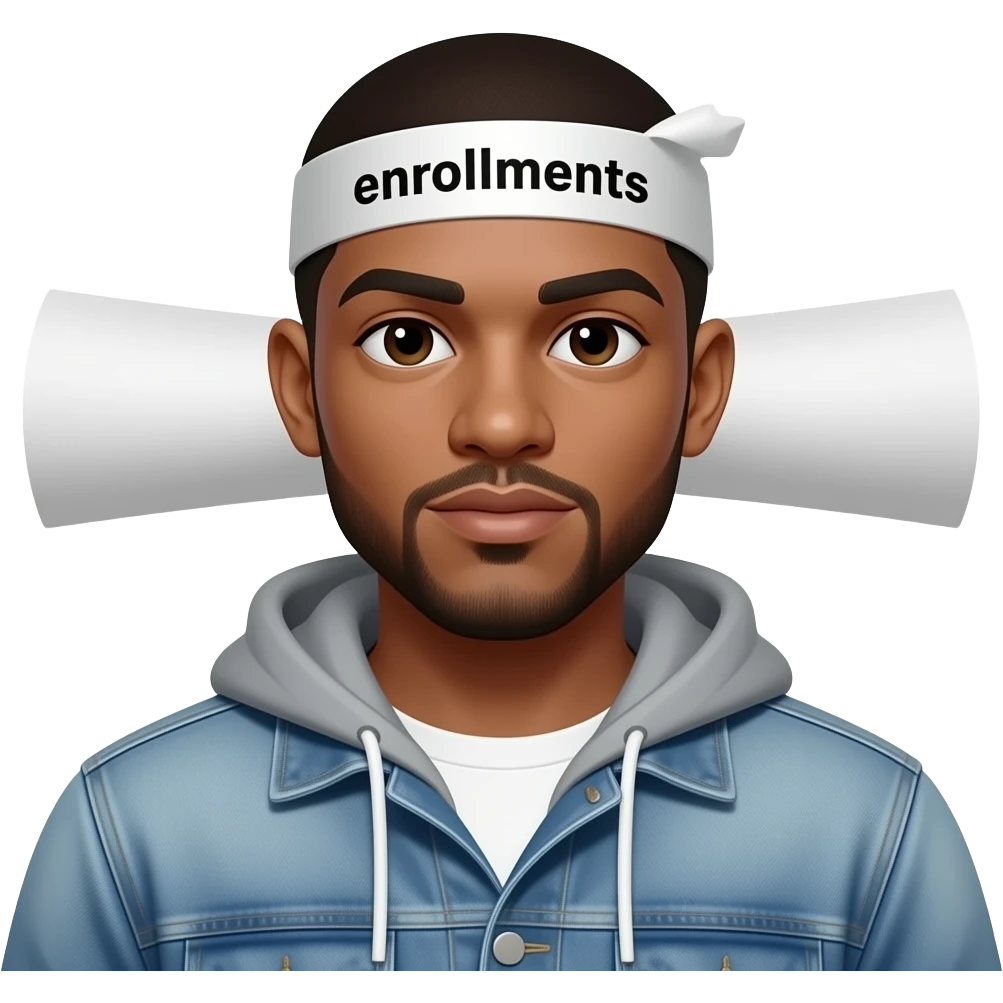 rapper rolling a paper that says enrollments emoji