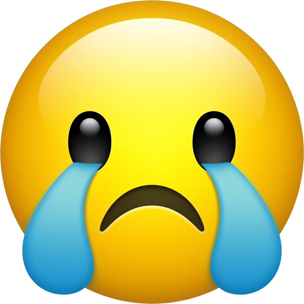 Círculo amarelo chorando emoji