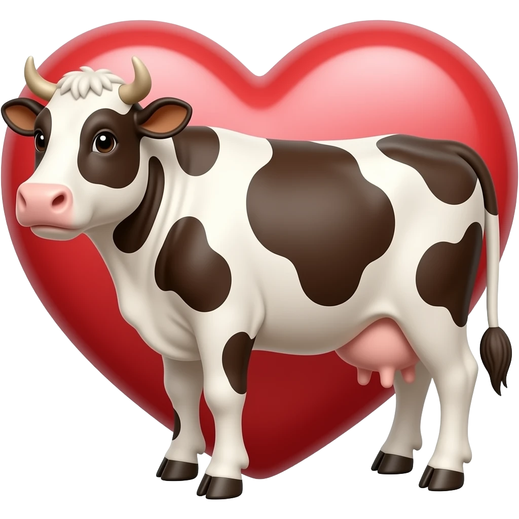 Heart cow emoji