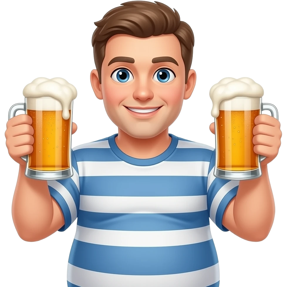 Zrób chłopak 13 latek z piwny brzuchem🫄🏼 kształt jak piłka twarty brzuch i bardzo ogromny brzuch i trzyma oba piwa 🍻 emoji