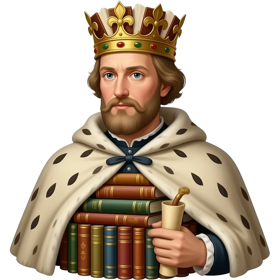 Giuseppe Arcimboldo a medieval man made of books emoji