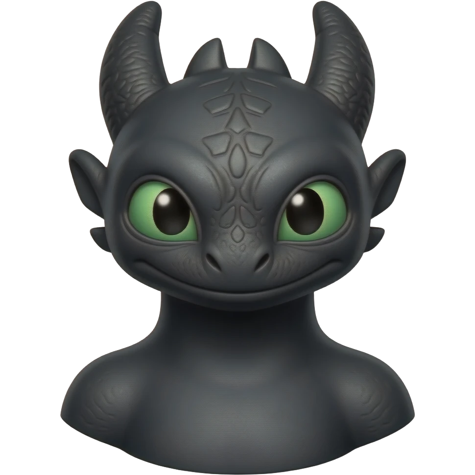 Green-eyed Toothless the dragon shoulder bust emoji