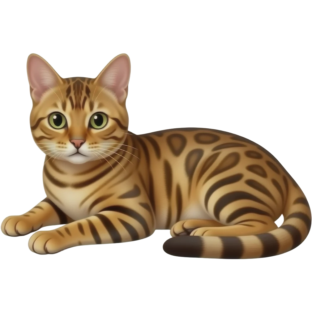 Bengal cat lay down emoji