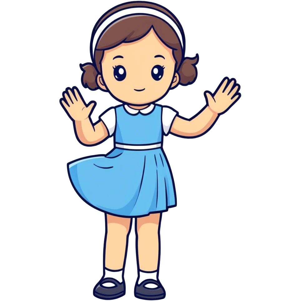 Little miss in blue dress  emoji