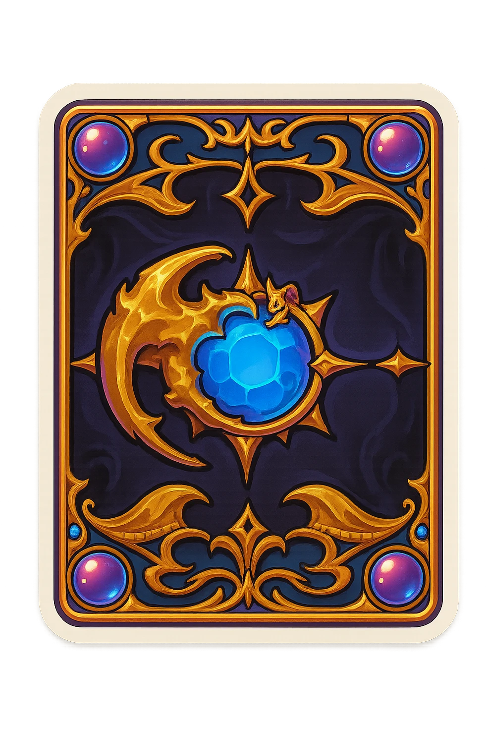 render a playing card back design for PCU emoji