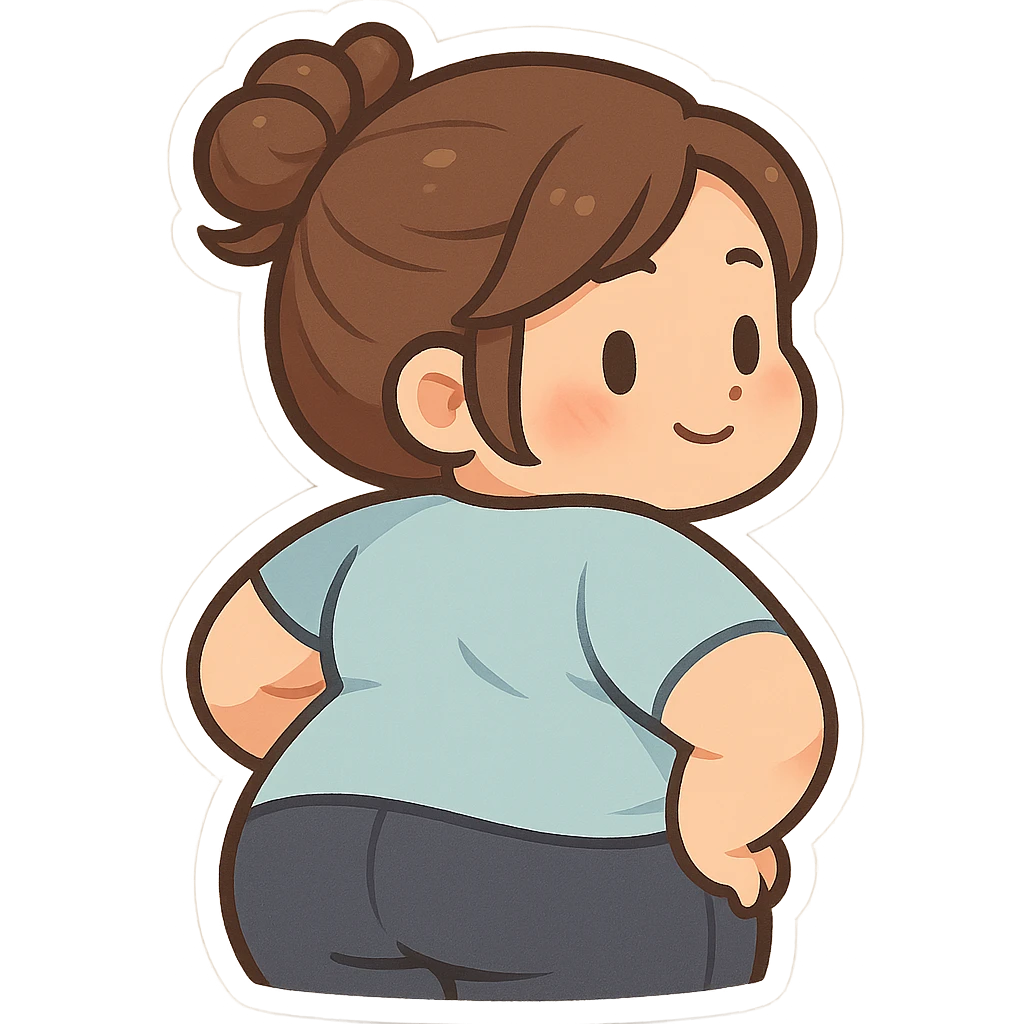 Person with big back emoji
