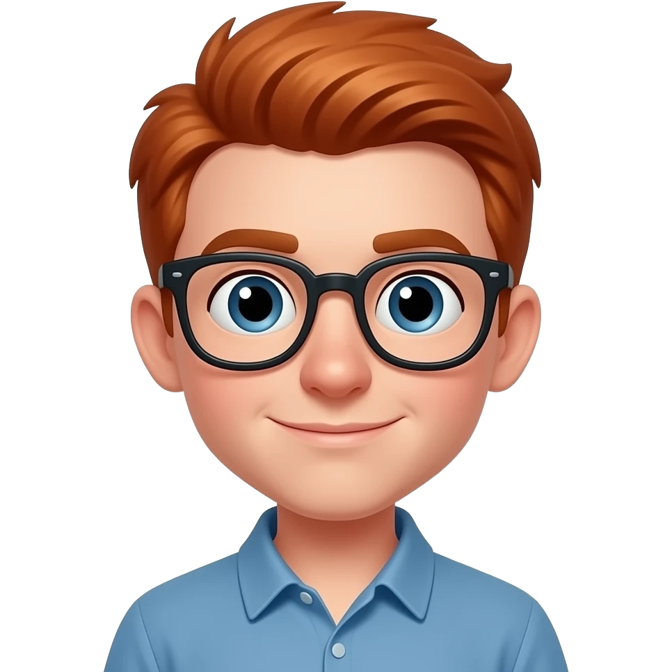 un bambino con occhiali capelli rossi naso lungo emoji