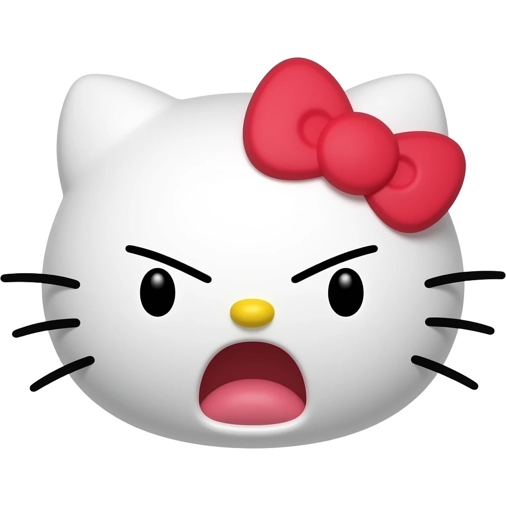 angry hello kitty shout emoji