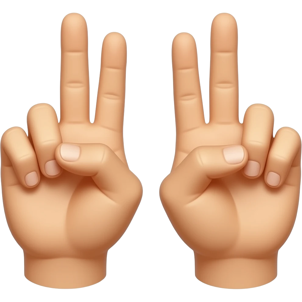 both hands near the face, each hand showing exactly three fingers extended emoji